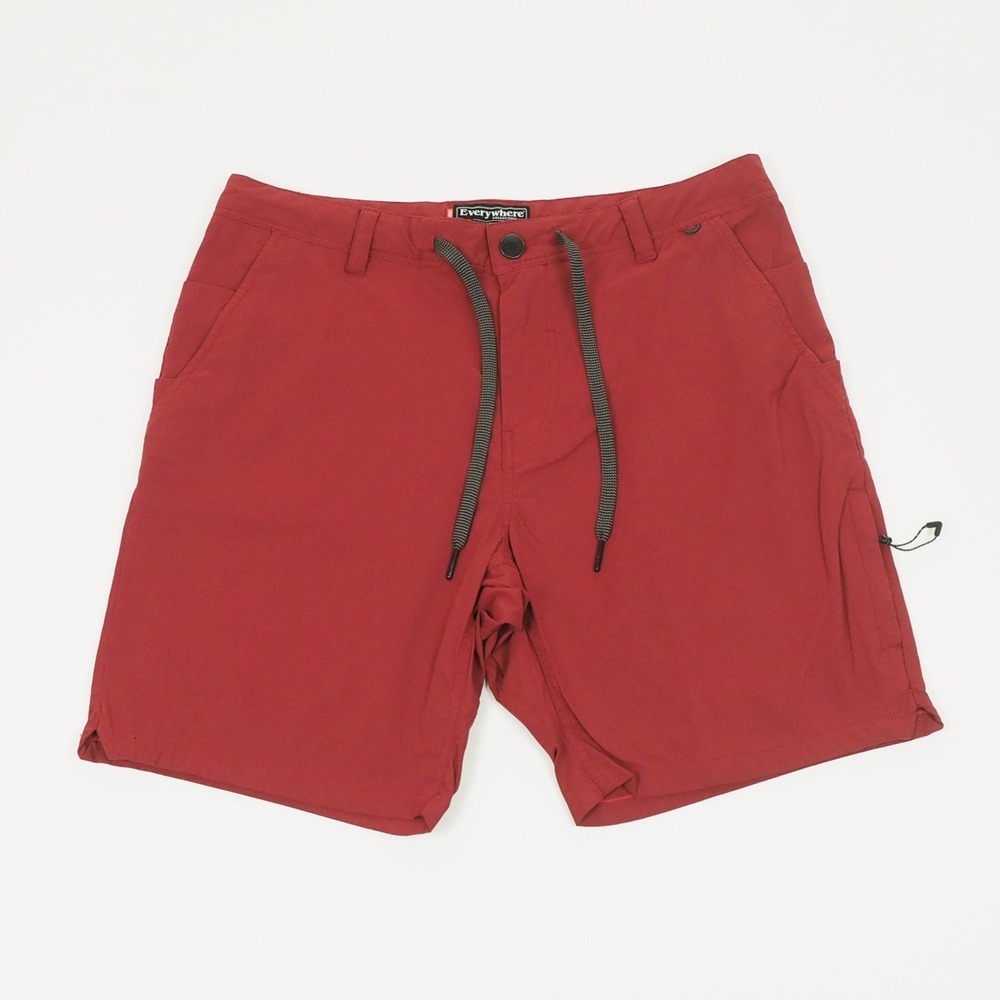 686 Everywhere Featherlight Chino Shorts Mens 32 Red Nylon Blend Casual Hiking